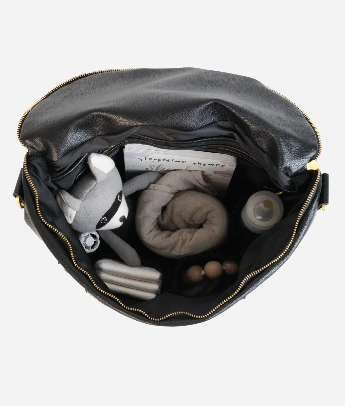 The Original Diaper Bag - Faux Leather Backpack - Black