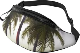 Tropical Palm Tree Fanny Pack Waist Bag For Men Women, Lightweight Adjustable Belt Bag Fashion Hip Bum Bag For Travel Hiking Running