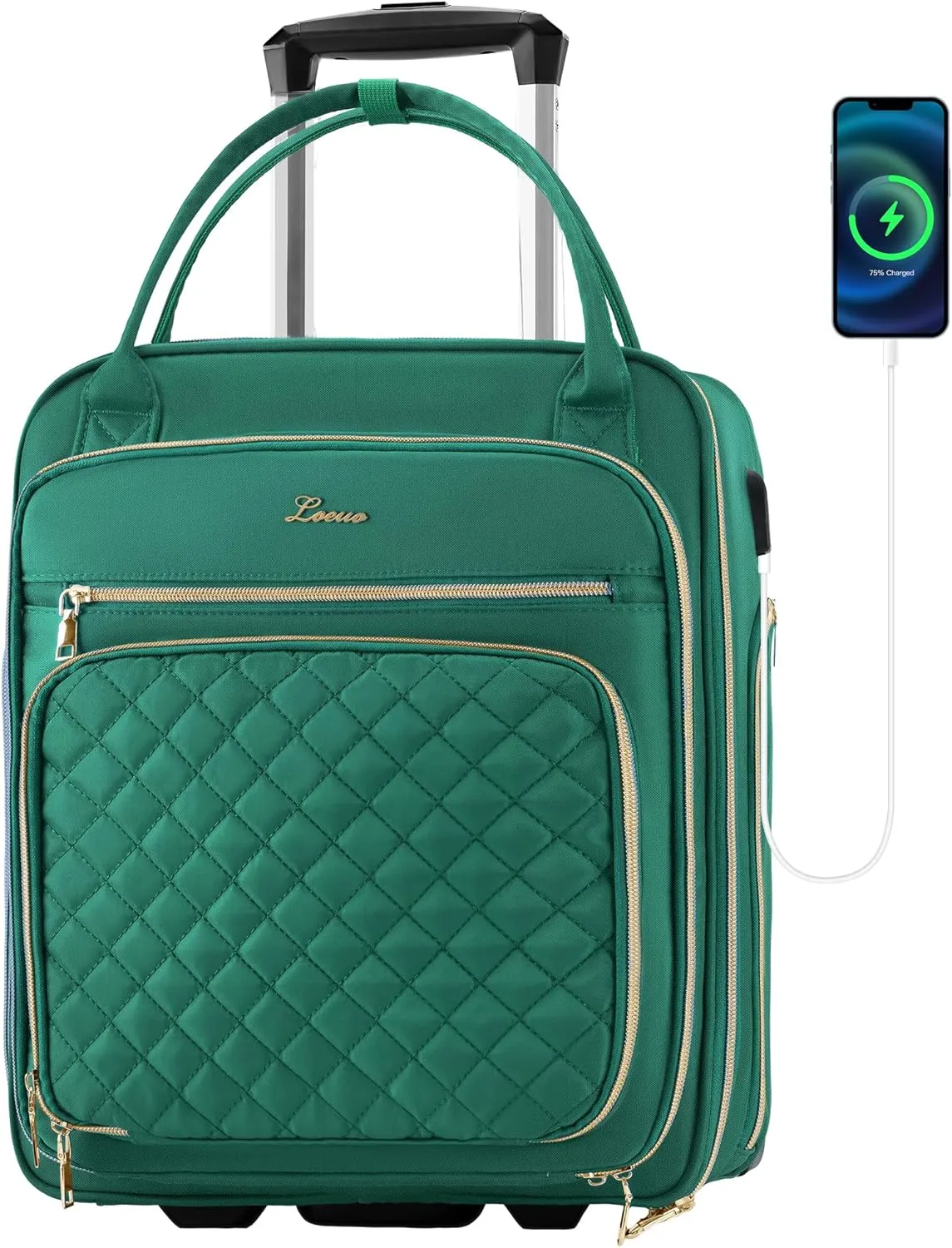 Under Seat Luggage with Wheels for Women Men, Airline Approved Underseat Carry on Luggage for Airplanes, Small Personal Item Travel Bag for Short Trip