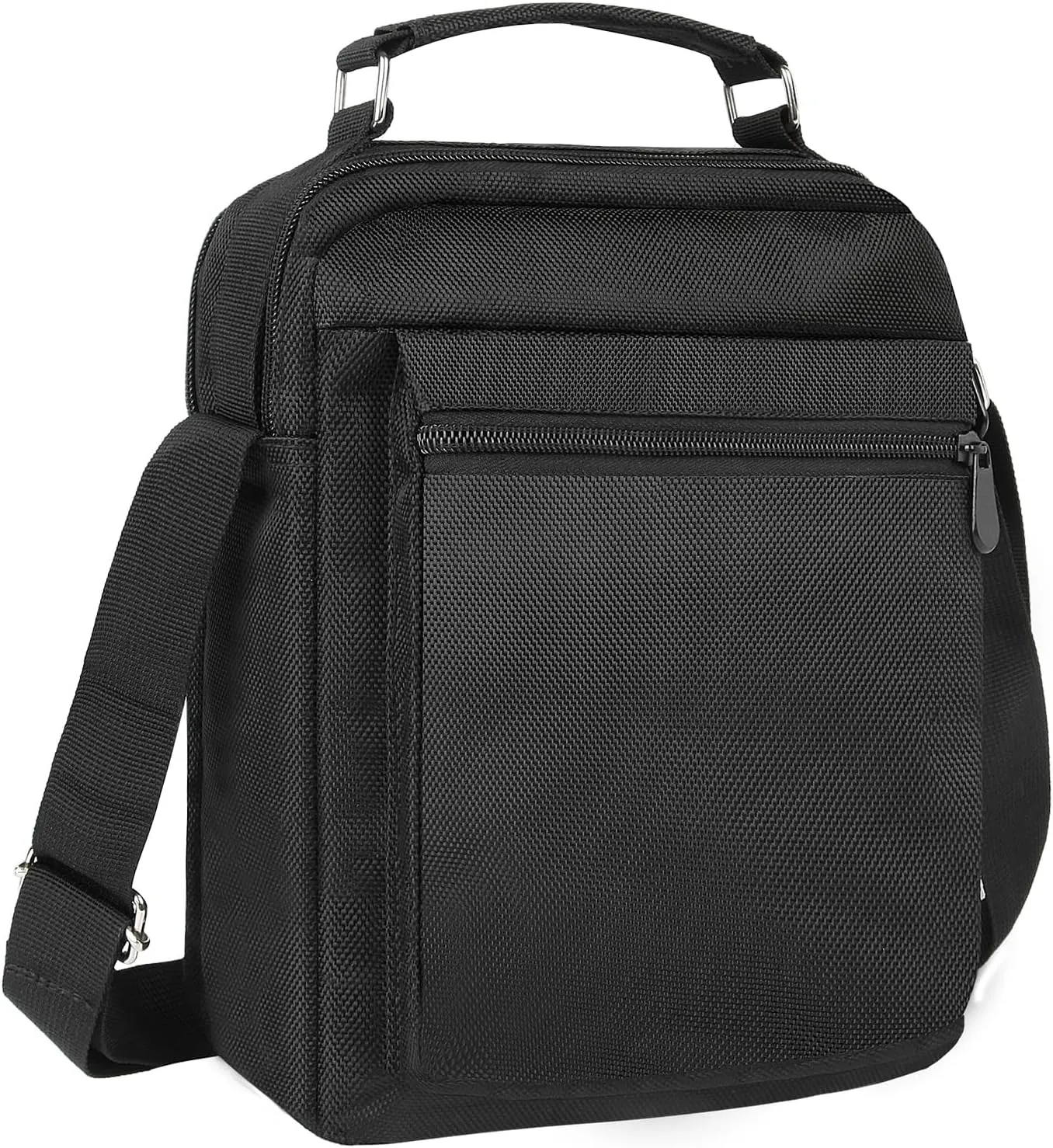 Water-Resistant Mini Crossbody Bag for Men - Durable Slim Messenger Bag with Phone Pocket & Adjustable Strap, Lightweight Travel Sling Bag for Gym, Hiking,Work Commute - Black