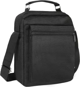 Water-Resistant Mini Crossbody Bag for Men - Durable Slim Messenger Bag with Phone Pocket & Adjustable Strap, Lightweight Travel Sling Bag for Gym, Hiking,Work Commute - Black