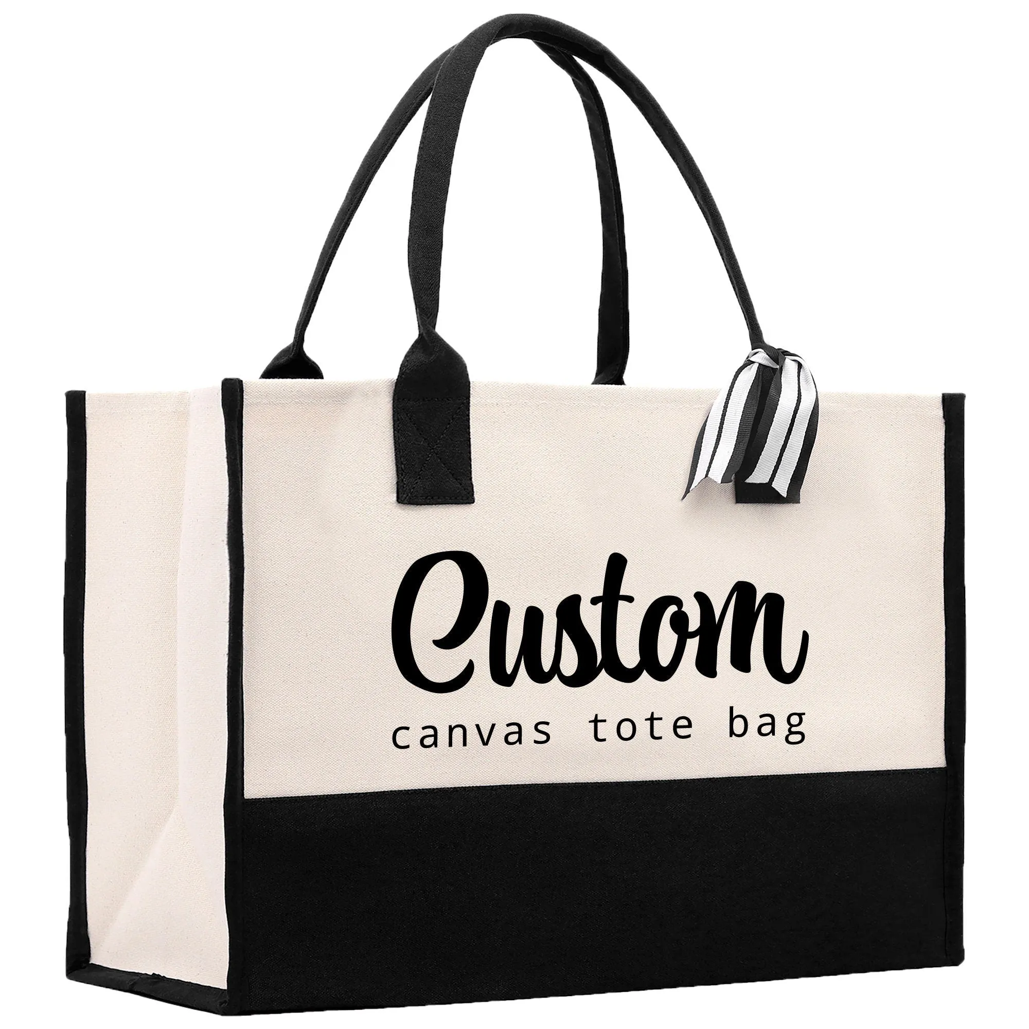 Wedding Custom Name Cotton Canvas Tote Bag Personalized Bridal Shower Gift Honeymoon Gift Customize Wedding Gift Bridesmaid Gift (PTB1012)