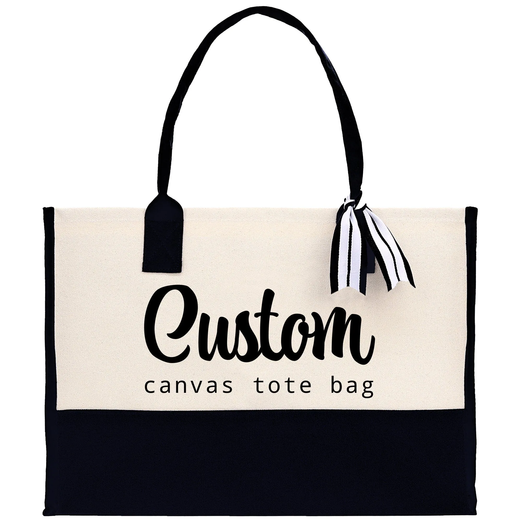 Wedding Custom Name Cotton Canvas Tote Bag Personalized Bridal Shower Gift Honeymoon Gift Customize Wedding Gift Bridesmaid Gift (PTB1012)