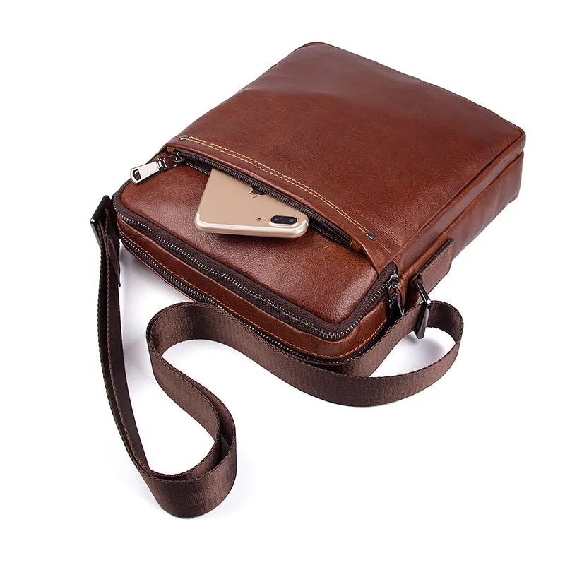 YAAGLE Men's Portable Real Leather Leisure Shoulder Bag YG1043X