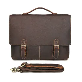 YAAGLE Men's Vintage Real Leather Laptop Business Handbag YG7090